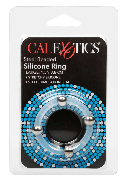 Anello in silicone con perline in acciaio L trasparente
