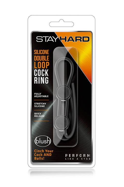 ANELLO PER IL PENE A DOPPIO ANELLO STAY HARD NERO